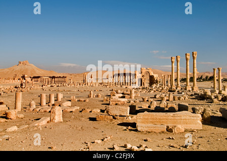 Triumph Bogen 2 Cent Palmyra römische Syrien syrische (ISIS Militanten haben den berühmten Arc de Triomphe in Palmyra zerstört) Stockfoto