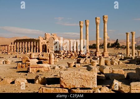 Triumph Bogen 2 Cent Palmyra römische Syrien syrische (ISIS Militanten haben den berühmten Arc de Triomphe in Palmyra zerstört) Stockfoto