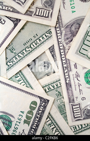 Nahaufnahme von hundert-Dollar-Scheine, konzeptionelle Foto von finanziellen vision Stockfoto