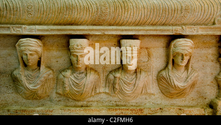 Zweites Jahrhundert, 2. Jahrhundert Palmyra Familie Grabrelief Palmyra Syrien Roman Stockfoto