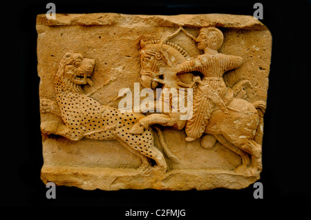 2 Cent Palmyra Syrien syrische Museum Jäger Löwe Tiger Stockfoto