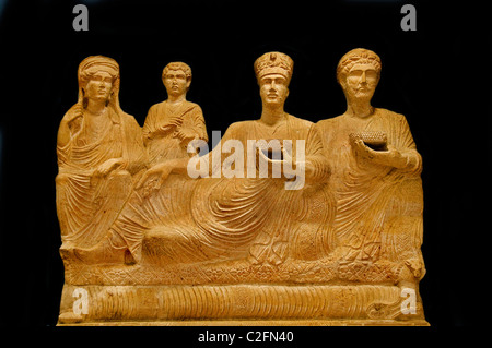 Palmyra Syrien syrische 2 Cent BC Palmyra Familie funerary relief Stockfoto