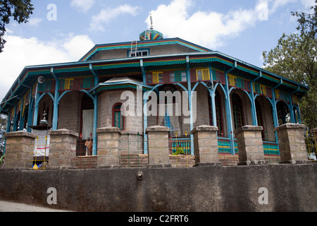 Entoto Maryam Kirche in die Entoto Berge über Addis Abeba Stockfoto