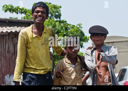 Dharavi Slumdogs in Mumbai, Indien Stockfoto