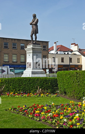 Verbrennungen-Statue in Burns Statue Square Ayr South Ayrshire, Schottland zum Gedenken an den großen schottischen Dichter Robert Burns Stockfoto