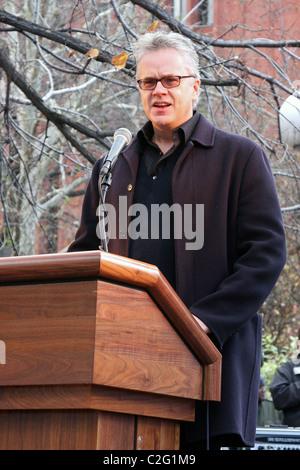 Tim Robbins spricht bei der Writers Guild von Amerika Ost-Rallye am Washington Square Park New York City, USA - 27.11.07 Stockfoto