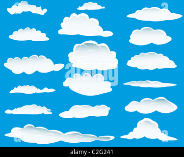 Andere Form von Wolken für Design-Einsatz-Set Stockfoto