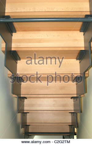 Treppenhaus, hölzerne Treppe, Geländer, dekorieren, Treppe, Treppen