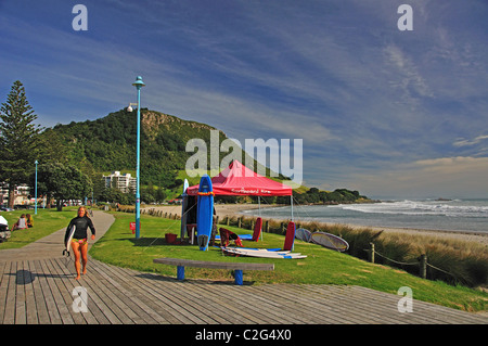 Strandpromenade, Mount Maunganui, Tauranga, Bay of Plenty, North Island, Neuseeland Stockfoto