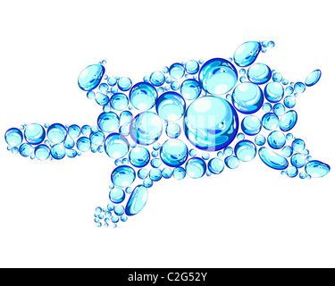 Luftblasen Schildkröte für Design verwenden. Vektor-Illustration; Stockfoto