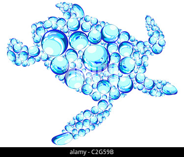 Luftblasen Schildkröte für Design verwenden. Vektor-Illustration; Stockfoto