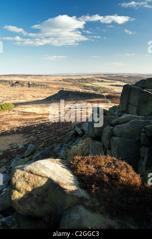 Wallburg von Carl Wark aus Higger Tor im Peak District Derbyshire East Midlands Englands Stockfoto