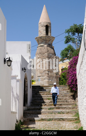 Minarett in einer Seitenstraße in alte Stadt Kos Insel Kos Griechenland Stockfoto