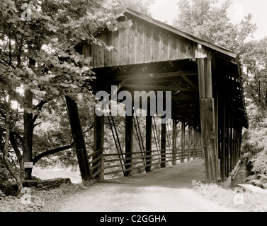 Gedeckte Brücke über Owens Creek, Frederick County, Maryland Stockfoto