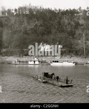 Primitive Fähre, High Bridge, KY. Stockfoto