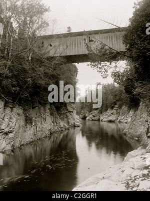 Hohe Brücke, Winooski Schlucht, Burlington, VT. Stockfoto