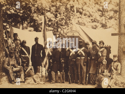 Gruppe von Co. A, 8. New York State Miliz, Arlington, VA., Juni 1861 Stockfoto