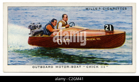 Außenborder-Boot "Chick III" von H. C. Notley - angetrieben statt dieses Handwerk viele Datensätze in den 1930er Jahren Stockfoto