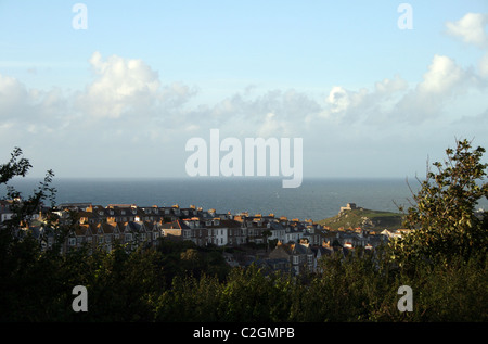 Blick auf Häuser in St. Ives, Cornwall, England Stockfoto