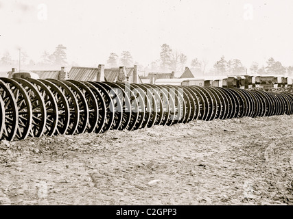 City Point], Virginia (Umgebung). Park der Armee Wagenräder Stockfoto