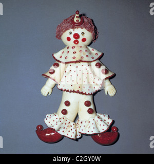 Achtziger Jahre, Gesellschaft, Freizeit, Hobby, Basteln mit Salzteig, Modellierung, Handwerk, Produkt, Salzteig Figur, clown Stockfoto