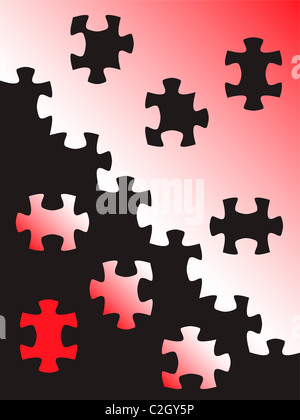 Puzzle-Teile farbigen Hintergründen. Stockfoto