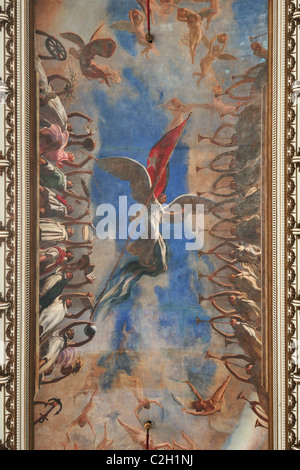 Havanna. Kuba. El Triunfo de La Republica 1920, von Armando Garcia Menocal an der Decke der Spiegelsaal, Museum der Revolution, Stockfoto