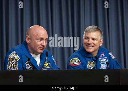 STS-134-Kommandant Mark Kelly und Pilot Greg H. Johnson Stockfoto