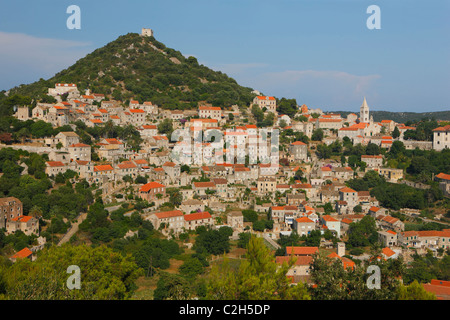 Lastovo-Stadt auf der Insel Lastovo, Kroatien Stockfoto