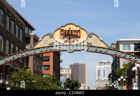 Zeichen in San Diego Gaslamp Altstadt Eintritt. Stockfoto