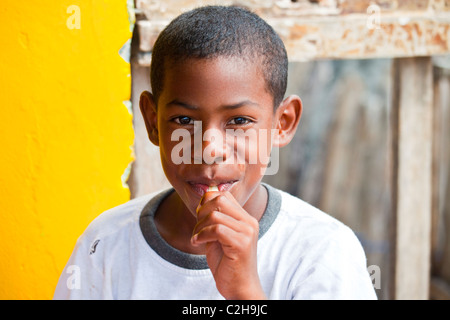 Kolumbianische junge, Bocachica, Cartagena, Kolumbien Stockfoto