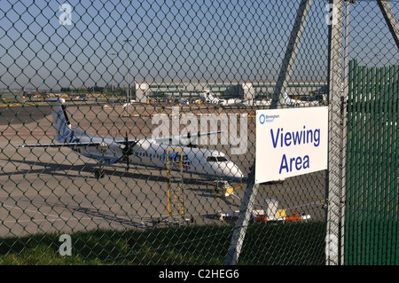 Public-Viewing-Bereich, Flughafen Birmingham, UK Stockfoto