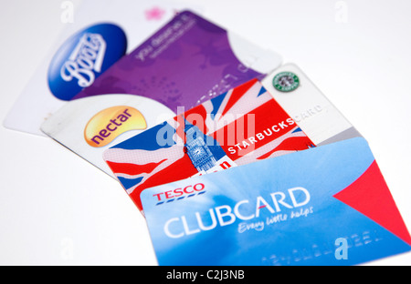 UK Shopping Einzelhandel Loyalität & Belohnung Karten, London Stockfoto