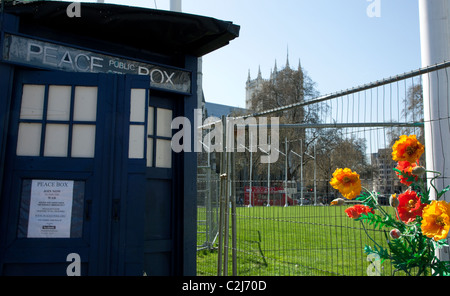 Friedenscamp in Parliament Square, London Stockfoto