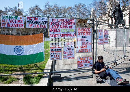 Friedenscamp in Parliament Square, London Stockfoto