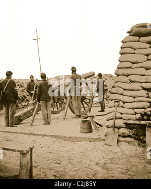 Charleston, South Carolina (Umgebung). Pistole mit Crew auf Morris Island Stockfoto