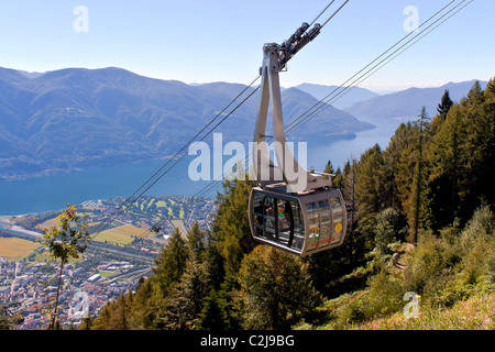 Cardada - Seilbahn in Locarno Stockfoto