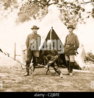 Gen Ambrose E. Burnside und Personal Offiziere Stockfoto