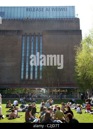 Tate Modern zeigt Botschaft der Unterstützung für Ai Weiwei in China, London verhaftet Stockfoto