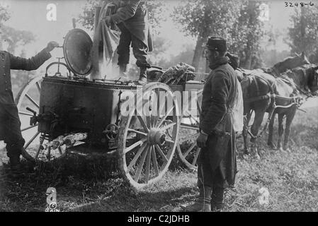 Weltkrieg eine Reisen durcheinander Vorbereitung Wagen für französische Soldaten Stockfoto