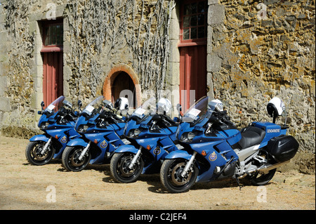 Stock Foto von geparkten Motorrädern von französischen Gendarmen. Stockfoto