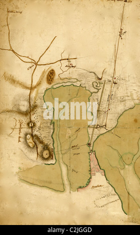 Britische Linien auf Boston Neck - Bunker Hill - 1775 Stockfoto