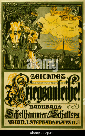 Zeichnet Kriegsanleihe!;   Abonnieren Sie die Kriegsanleihe, Anleihen, Geld, Bankhouse Schelhammer & Schattern. Stockfoto