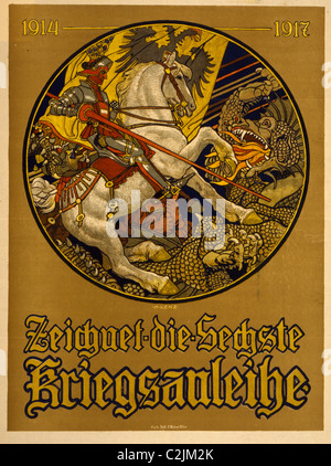 Zeichnet Die Sechste Kriegsanleihe, 1914-1917;  Abonnieren Sie die 6. Kriegsanleihe. Stockfoto