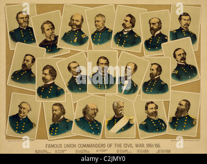 Berühmten Union Kommandeure der Bürgerkrieg 1861-65 Stockfoto
