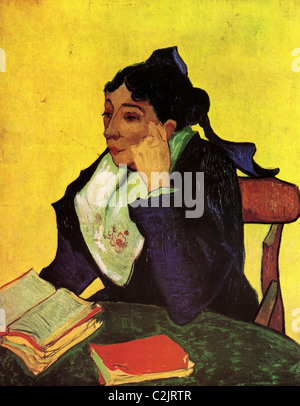 L ' Arlesienne Madame Ginoux mit Büchern Stockfoto