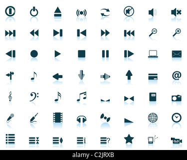 Vektor-Sammlung von verschiedenen Musik-Themen-Ikonen Stockfoto