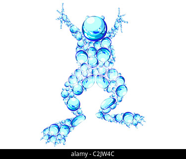 Luftblasen-Frosch für Design verwenden. Vektor-Illustration; Stockfoto