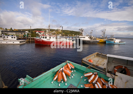 Lobster Boote im Hafen, Alma, New Brunswick, Kanada Stockfoto