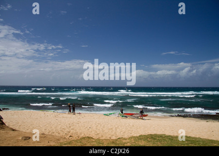 Hookipa Beach befindet sich auf der windigen Nordküste von Maui Stockfoto